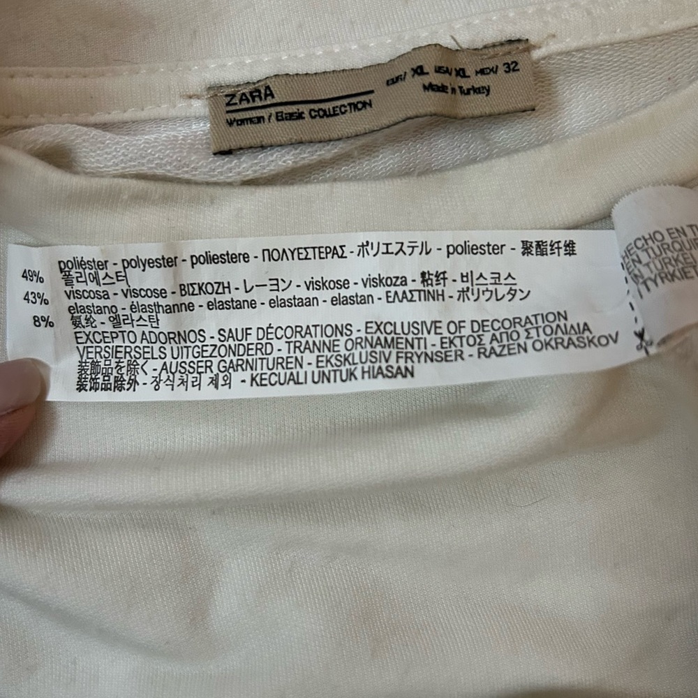 Zara White Dress XL Basic Collection Oversized Slouchy tee T-Shirt Dress comfy - Picture 4 of 7